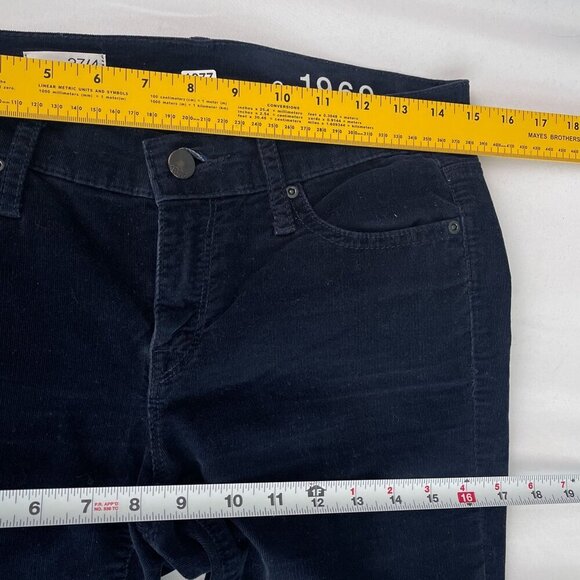 Gap 1969 Skinny Leg Stretch Coduroy Legging Jeans Navy Blue Women 27/4 - Picture 11 of 15